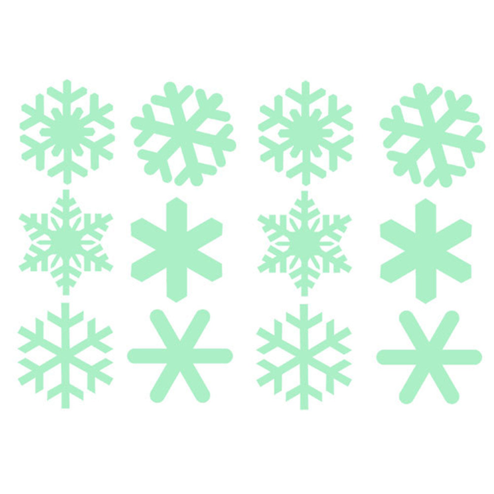 Snowflake Window Decal - 1Set Stiker Dinding Salju Natal Bercahaya,
