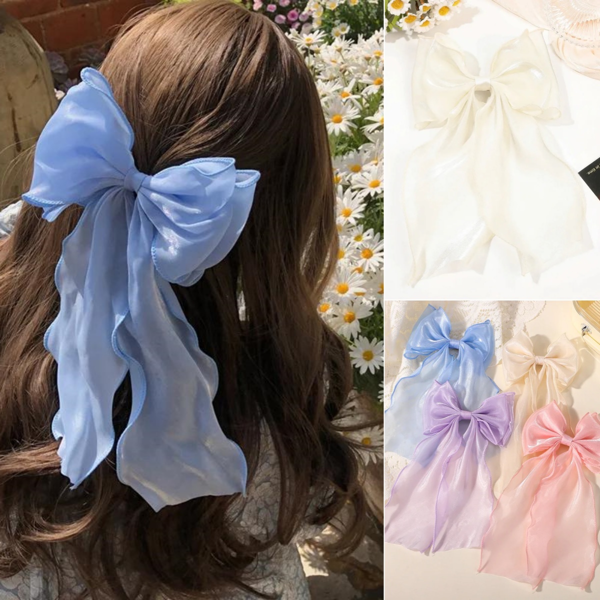 Jepit Rambut Pita Chiffon Warn - Ribbon Bow Gift ulasan dan harga