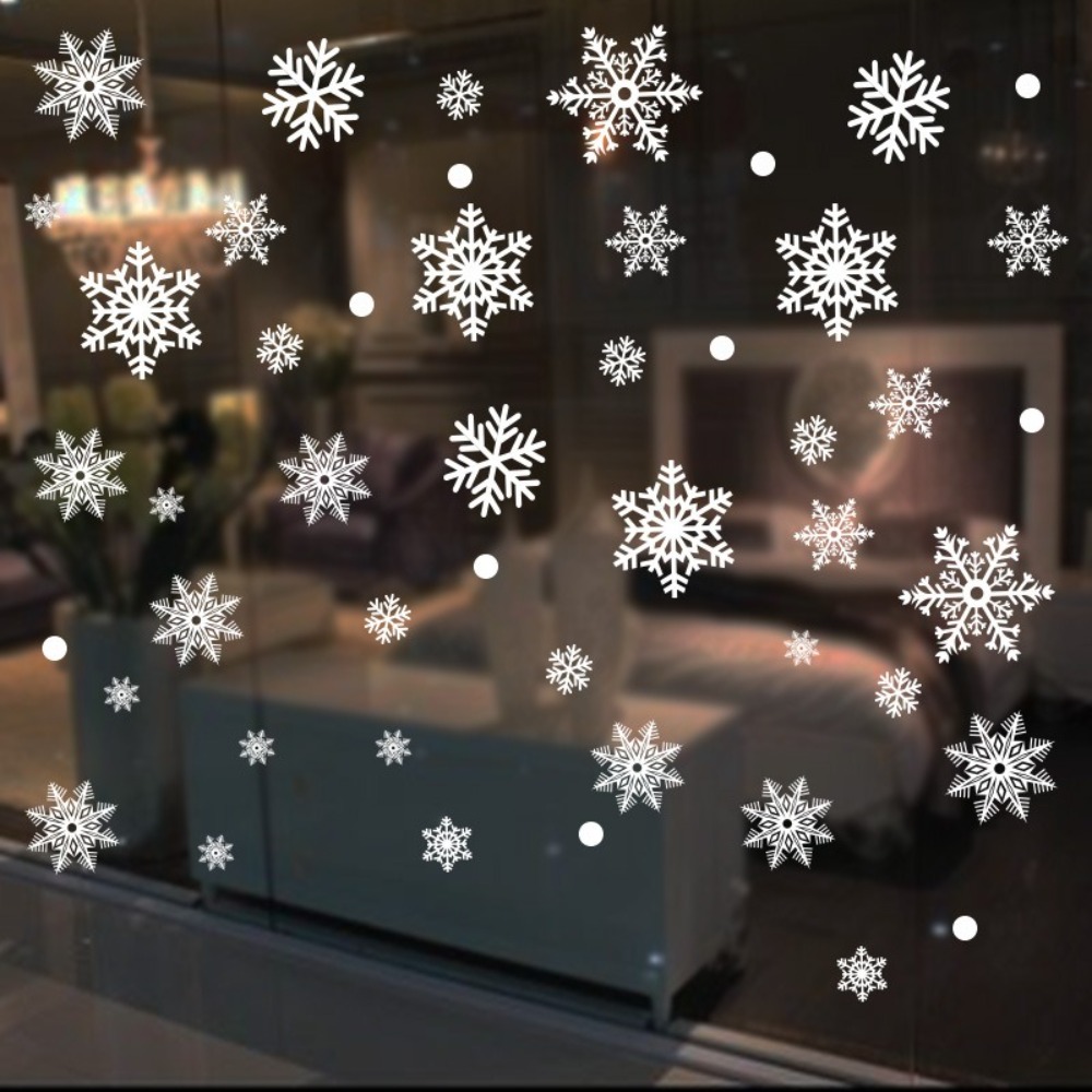 30 Buah Stiker Kepingan Salju  - Snowflake Window Decal ulasan dan harga