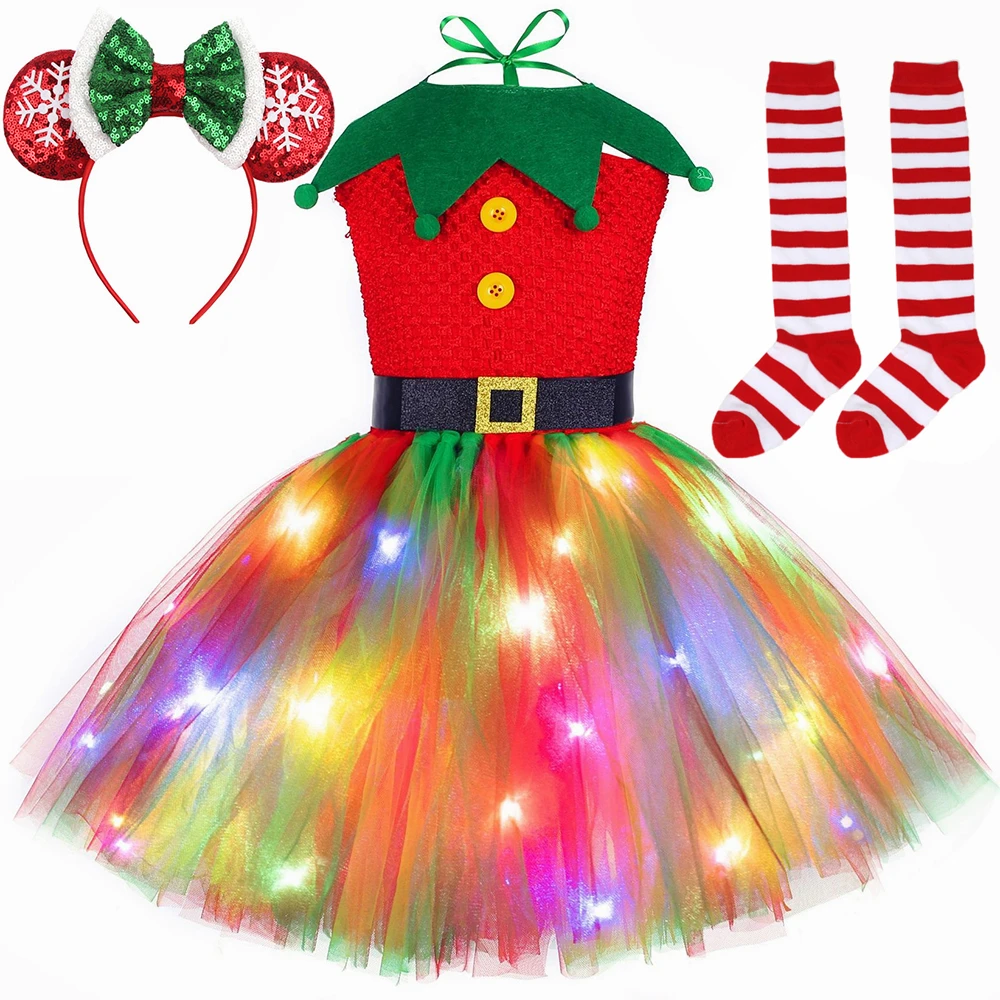 Gaun Tutu Natal Merah Hijau Ga - Elf Costume Christmas ulasan dan harga