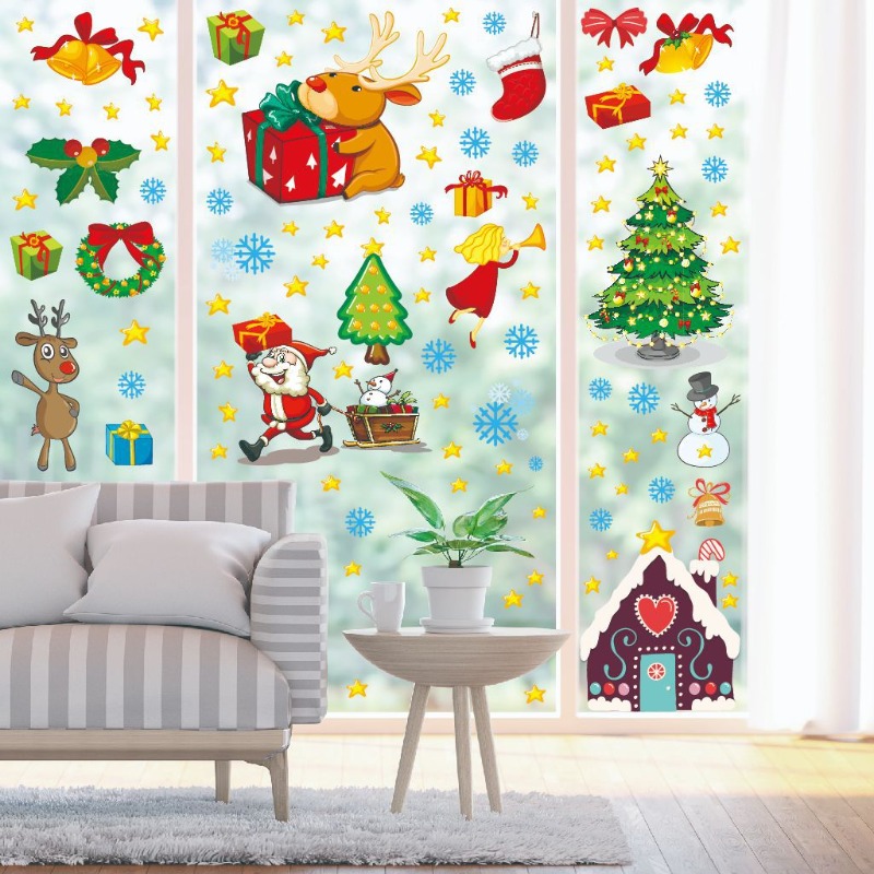 4 Buah Stiker Tempel Jendela P - Snowflake Window Decal ulasan dan harga