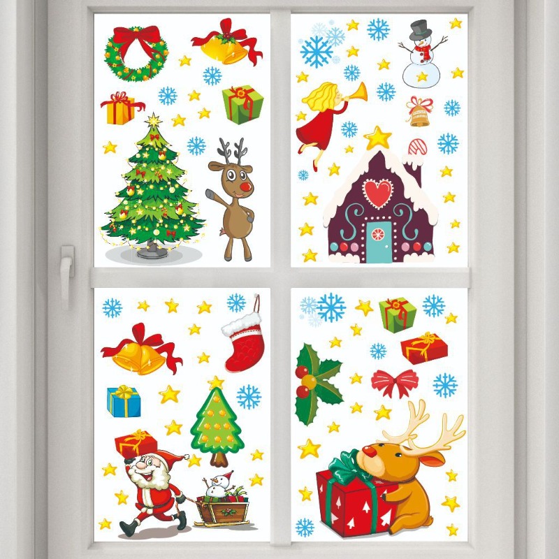 4 Buah Stiker Tempel Jendela P - Snowflake Window Decal ulasan dan harga