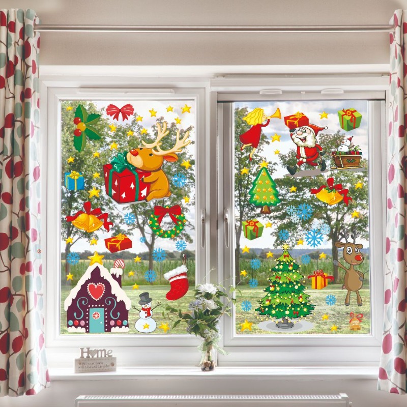 4 Buah Stiker Tempel Jendela P - Snowflake Window Decal ulasan dan harga